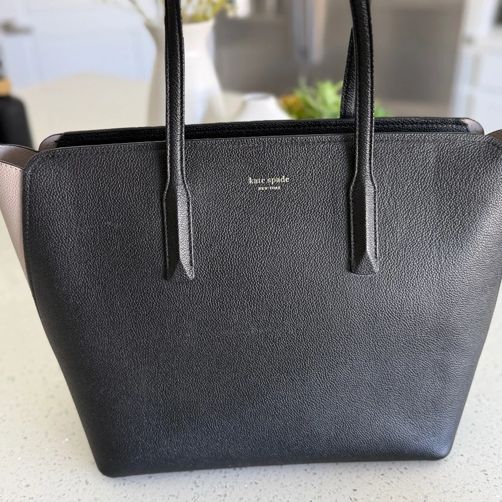 Kate Spade Black & Cream Two-Tone Structured Shoulder Bag